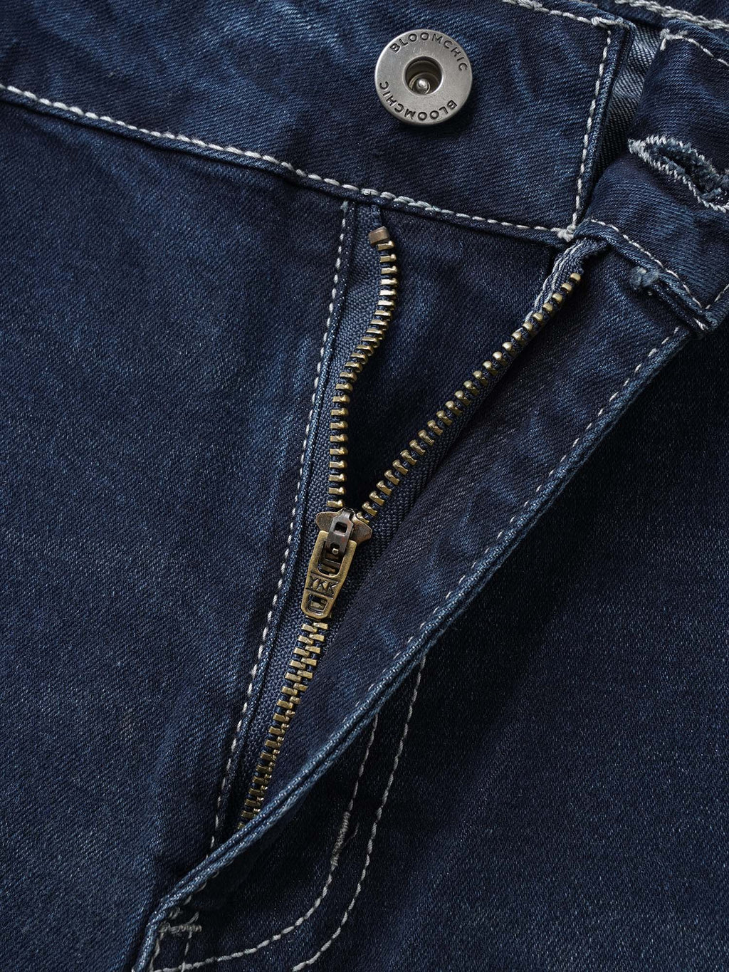 High Rise Knee-Length Skinny-Fit Denim Shorts
