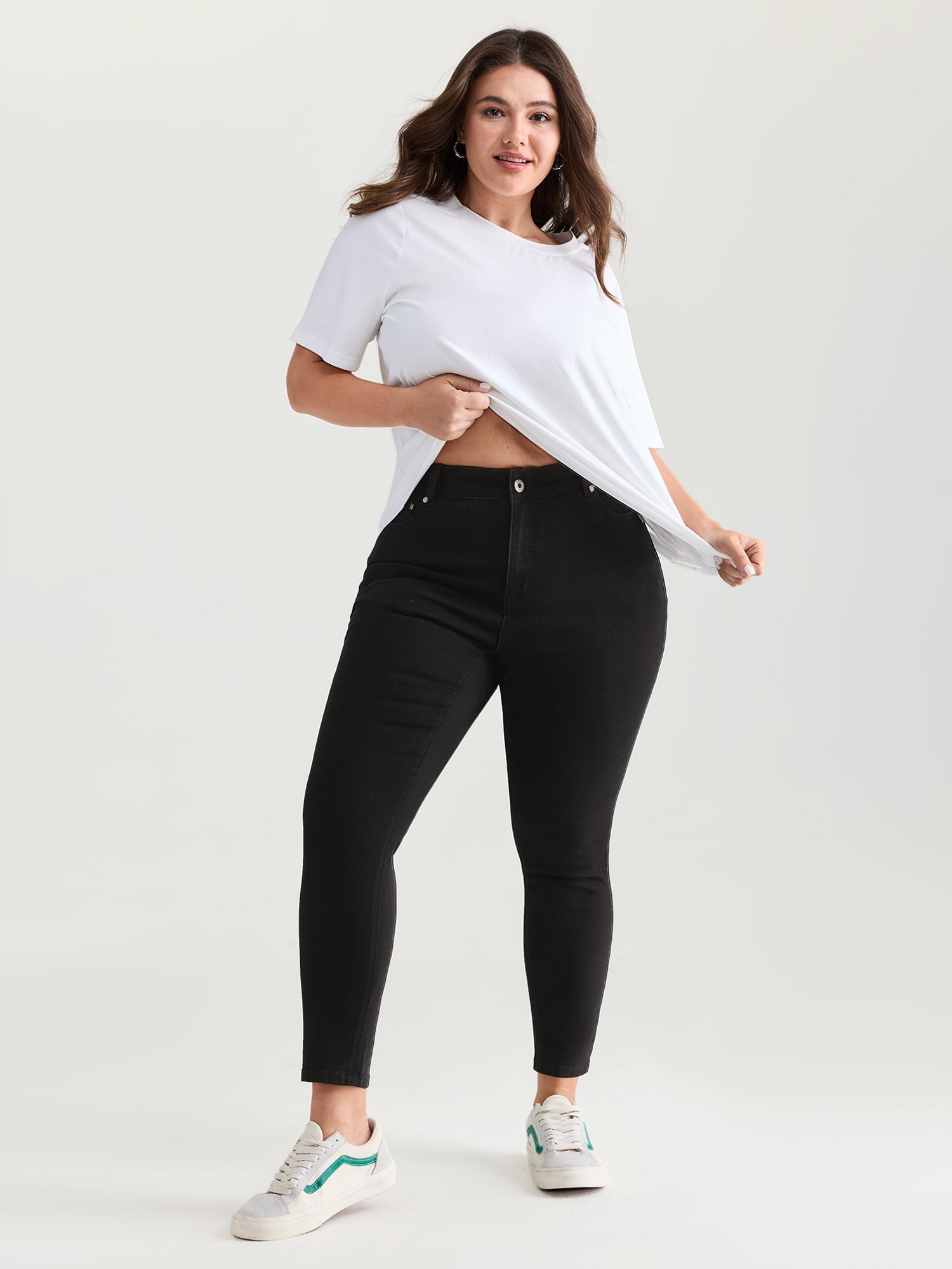Skinny Very Stretchy High Rise Black Wash Sculpt Waist Jeans