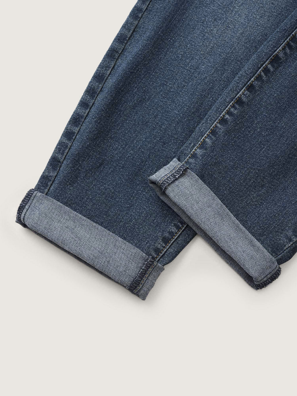 Pull-On Drawstring Folded Hem Boyfriend Jeans