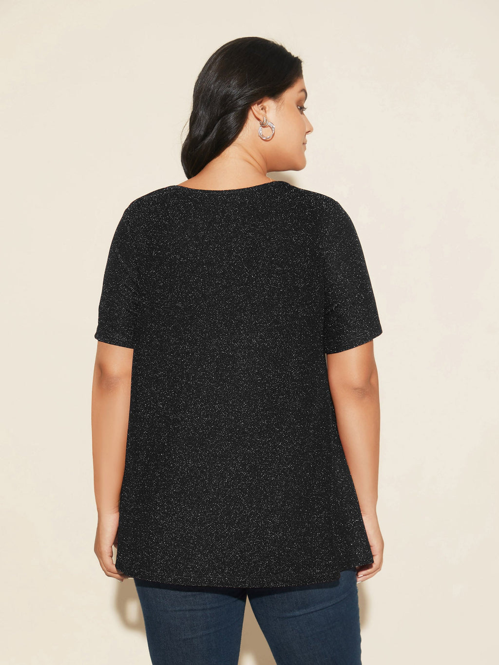 Shimmering Gold & Silver Thread A-Line Tee